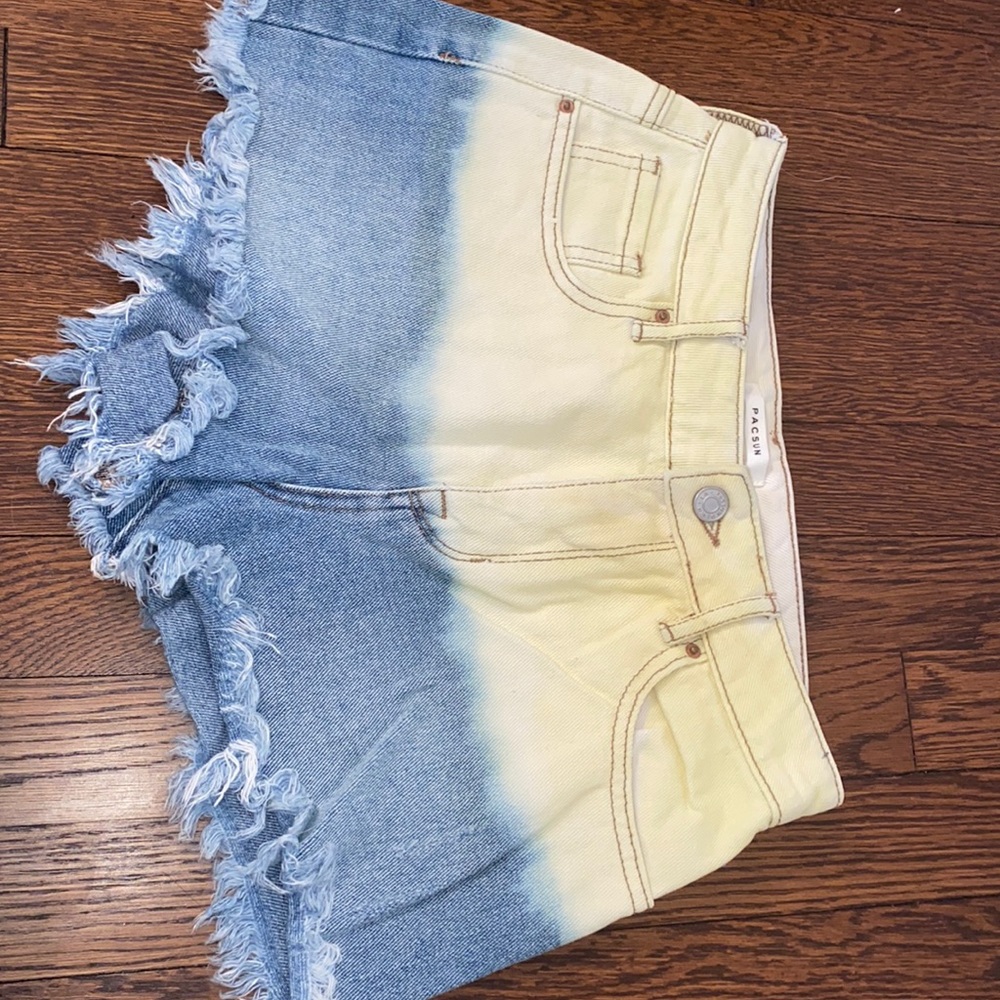 Pacsun size 25 blue and yellow shorts